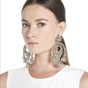 BCBGMAXAZRIA Metallic Stone Statement Earrings